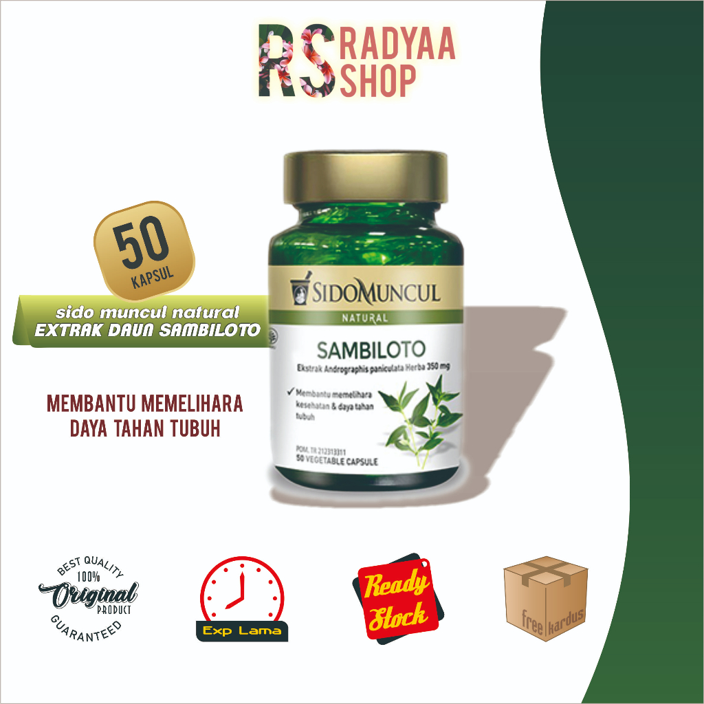 Sido Muncul Natural Ekstrak Daun Sambiloto Kapsul 50 Daya Tahan Tubuh