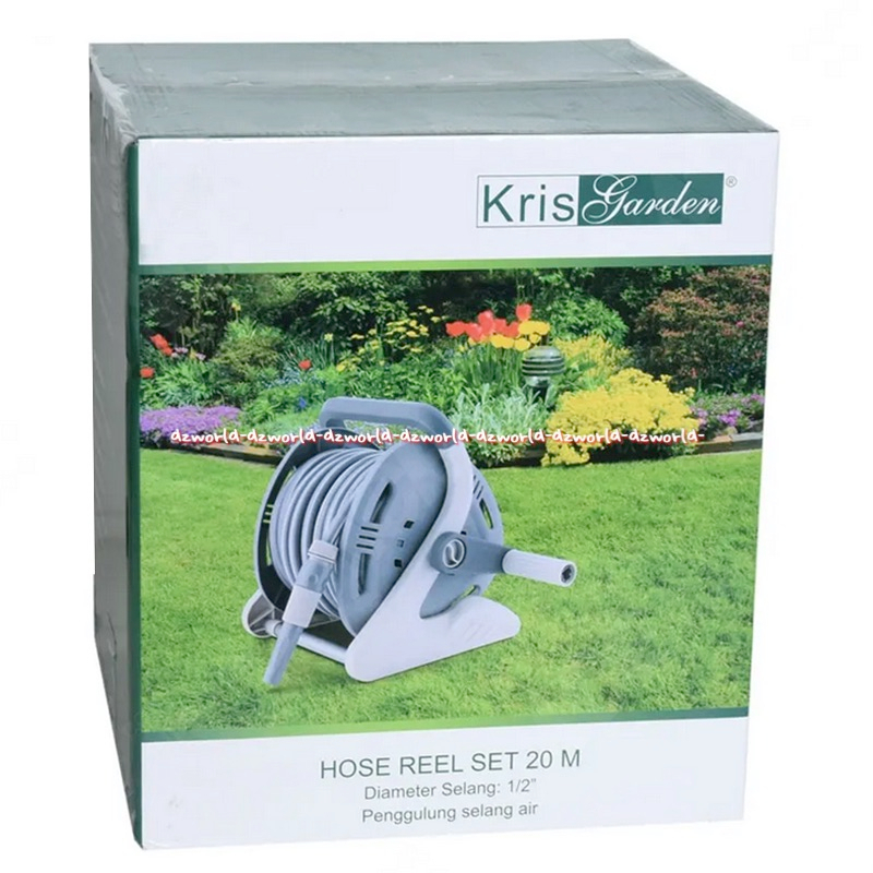 Krisgarden Hose Reel Set 20meter Selang Dengan Penggulung Air Kris Garden Selang Semprot Tanaman Gulung