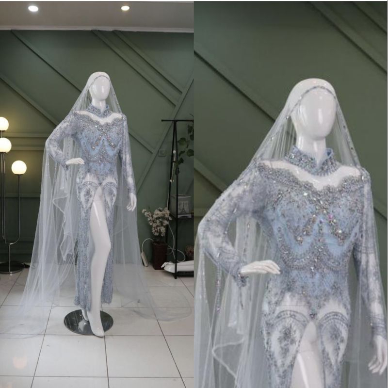 KEBAYA AKAD ELISAB MEWAH BEREKOR//KEBAYA WEDDING PENGANTIN TERBARU