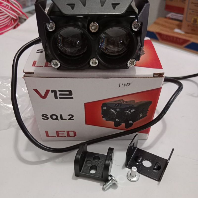 lampu led laser tembak 2 mata 2 warna  12 volt