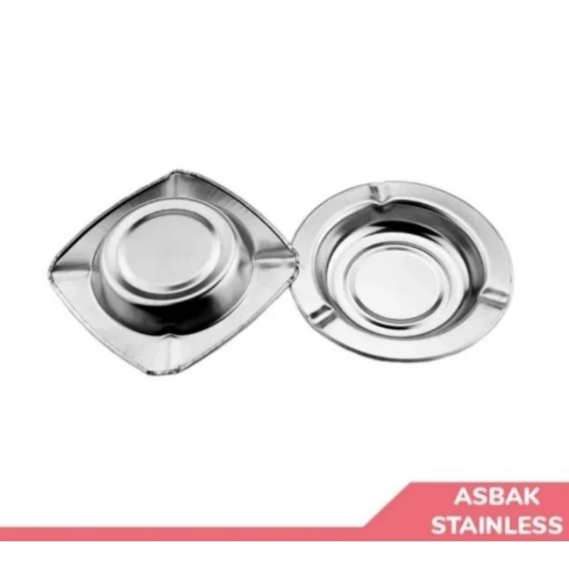 Asbak Stainless Asbak Rokok Stainless Kotak Bulat