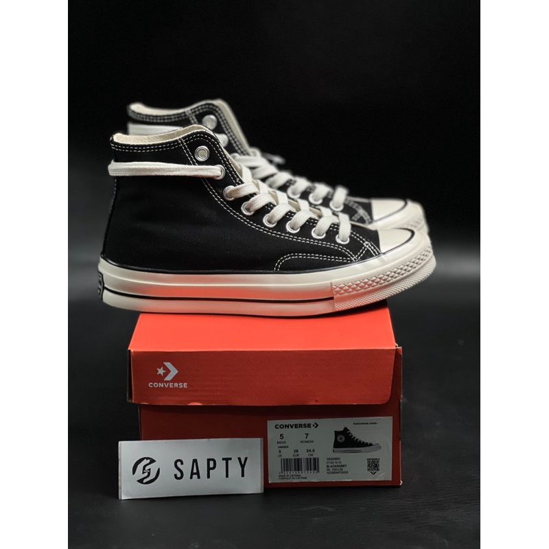 CONVERSE PREMIUM BNIB 100% SEPATU PRIA WANITA SNEAKERS CONVERS CHUCK TAYLOR 70S Black White High