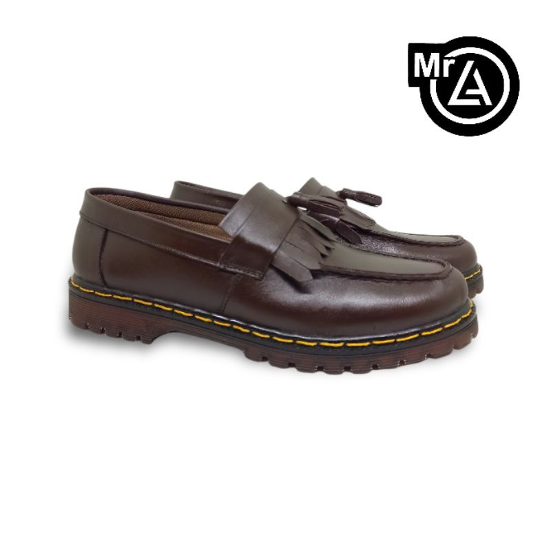 Sepatu kulit low boots Mr.LA work dockmar pria pantofel