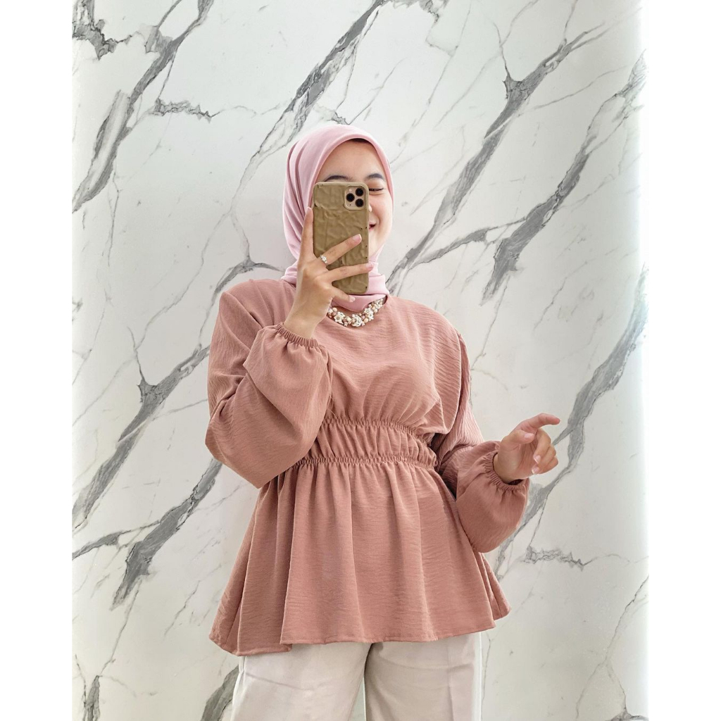 BLOUSE KOREA MILLA BLOUSE ATASAN WANITA AIRFLOW PREMIUM