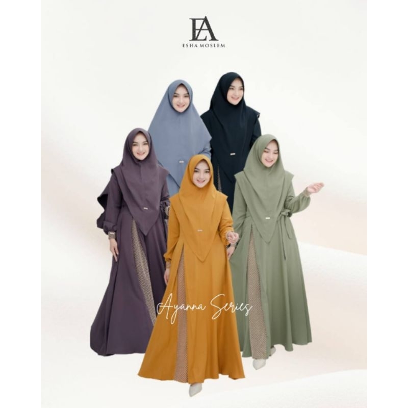 Gamis Ayana By Esha Moslem - Set Khimar
