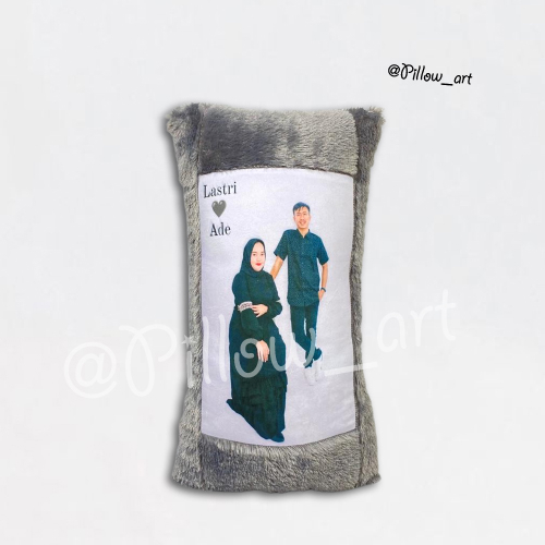 Pillowart - Bantal Cinta Bulu Rasfur Custom Foto Ukuran 80x40 cm / Hadiah - ART019