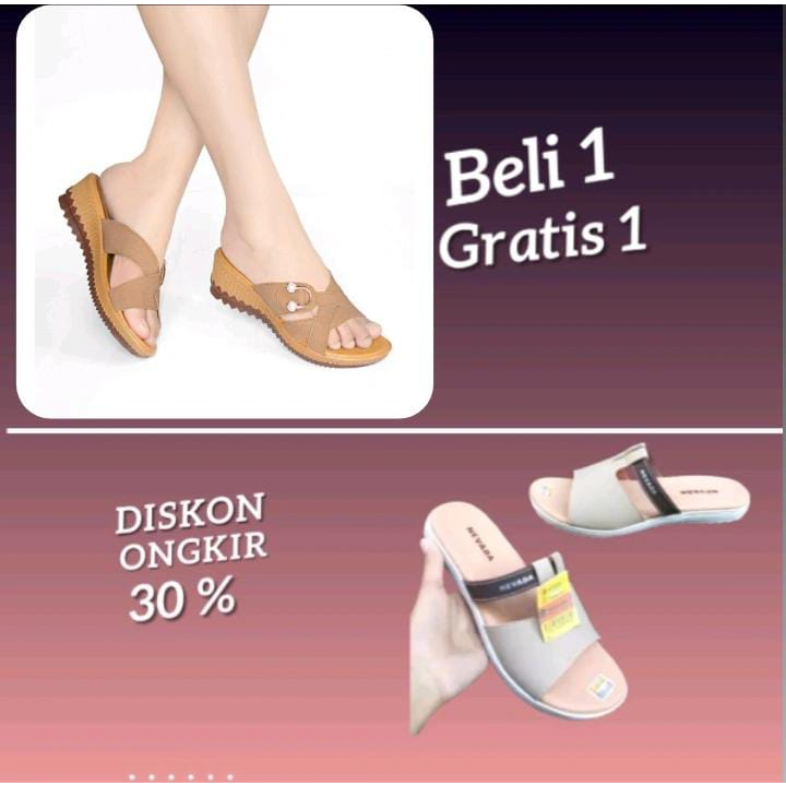 invincible Sandal Sendal Wedges Wanita Casual Terbaru Kekinian 2022  Beli 1 Gratis Satu