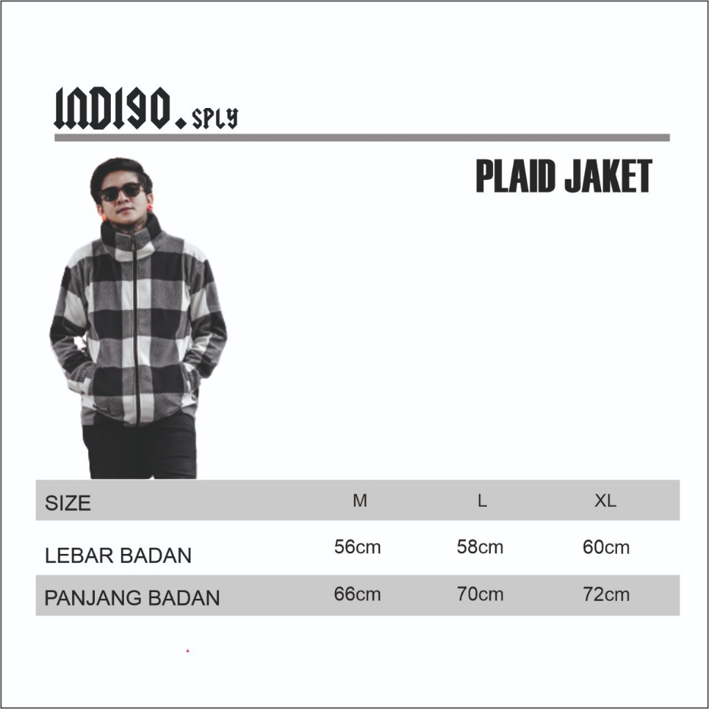 INST Jaket Kemeja Flanel Plaid Motip Kotak