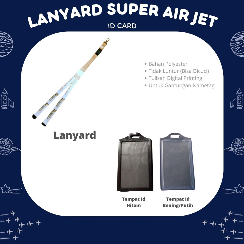 

Gantungan lanyard id card super air jet original premium lanyard super air jet - Lanyard Id Card - Nametag Id Card