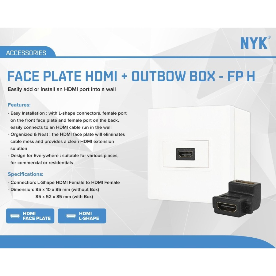 Face Plat HDMI NYK + Outbow Box - FP H 1 Set