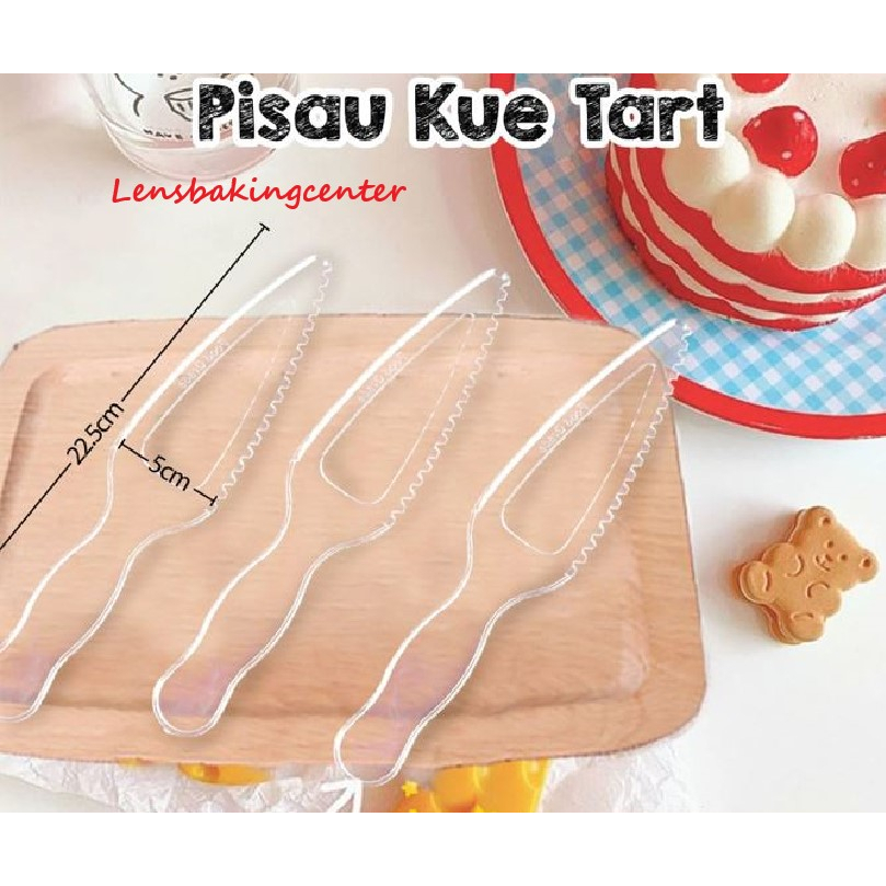 Pisau Kue Roti Plastik / Plastic  Tart  Ulang Tahun   Ultah Segitiga Gerigi / Bergerigi  @12pcs / 1l