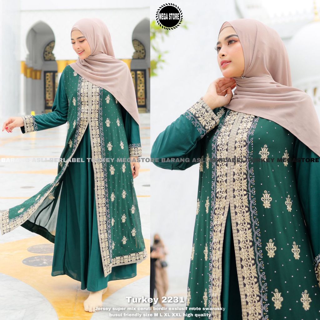 Turkey Gamis Bordir Muslim Original Produk By Mega Store