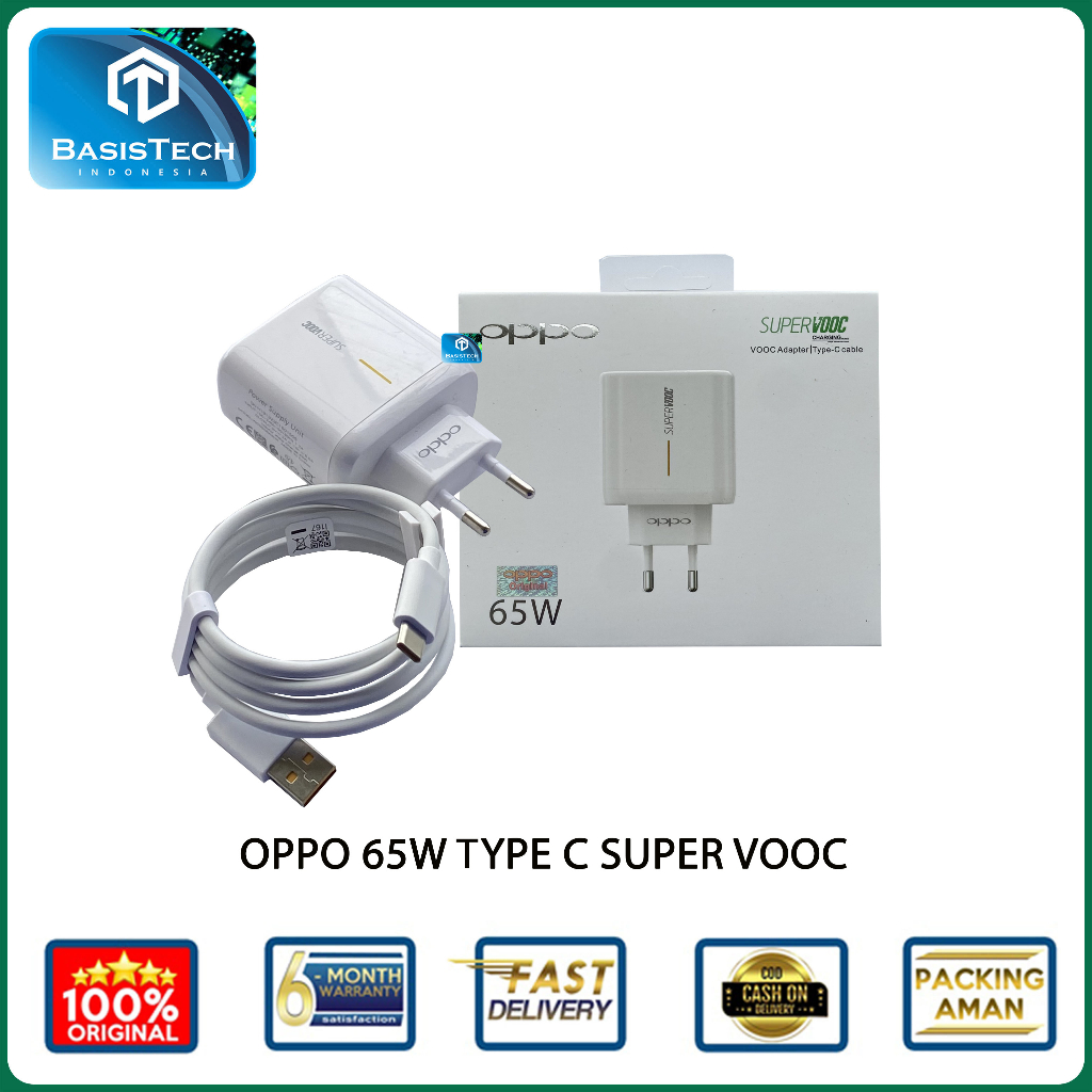 CHARGER OPPO 65W TYPE C SUPER VOOC ORIGINAL HIGH QUALITY