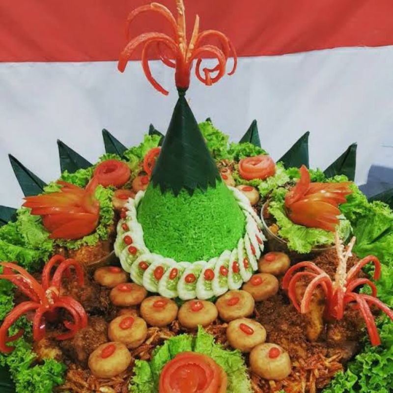 tumpeng komplit/nasi ijo