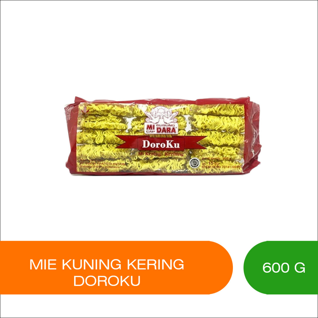 

Mie Kuning Keriting Cap Burung Dara Doroku - 600 gr (1 bal isi 9 pcs @600gr)