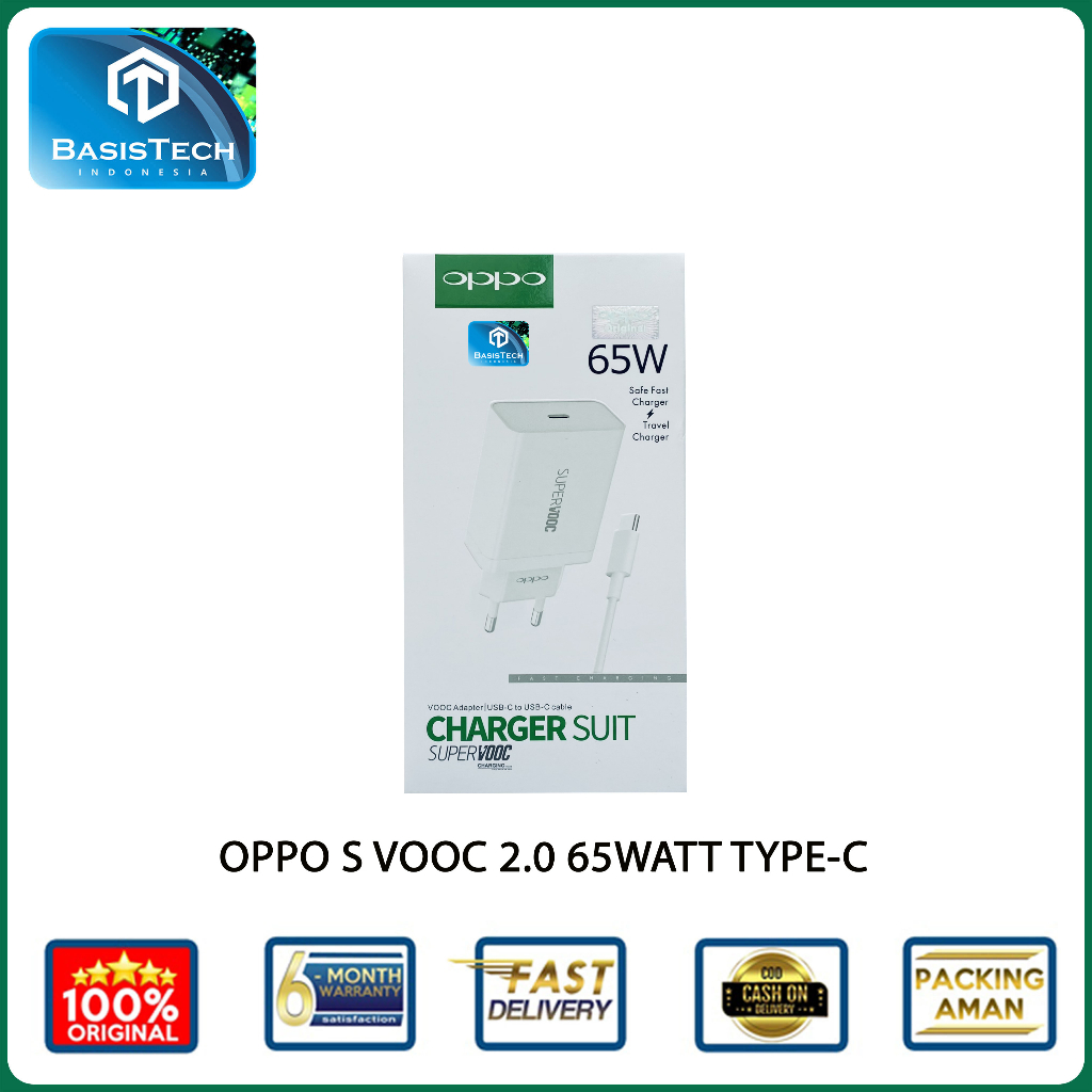 CHARGER OPPO TYPE C CHARGER SUIT 65W SUPER VOOC ORIGINAL QUALITY