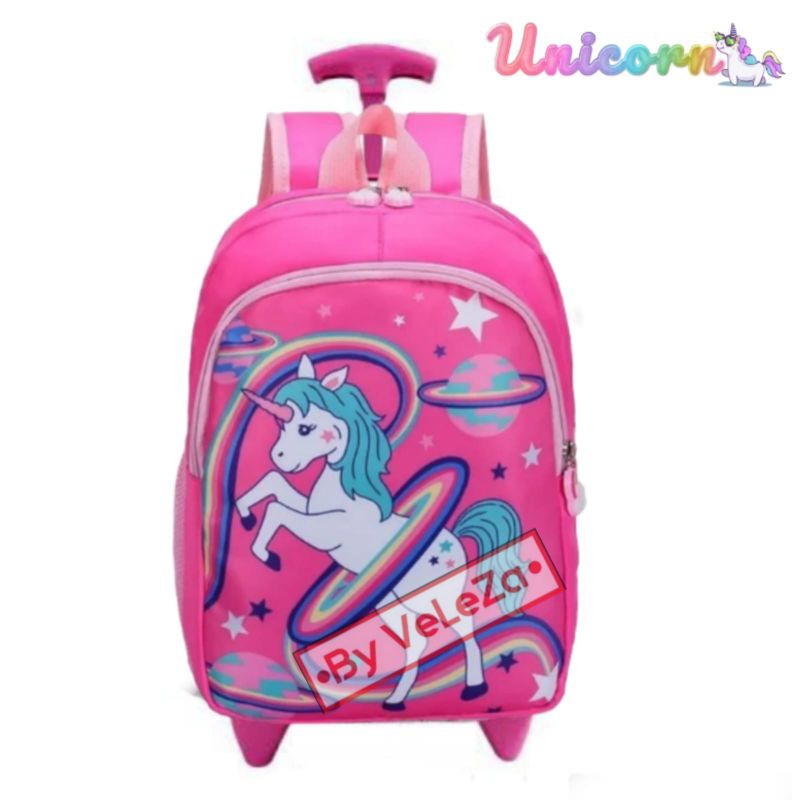 Tas ransel troli anak unicorn canvas PAUD TK - tas anak