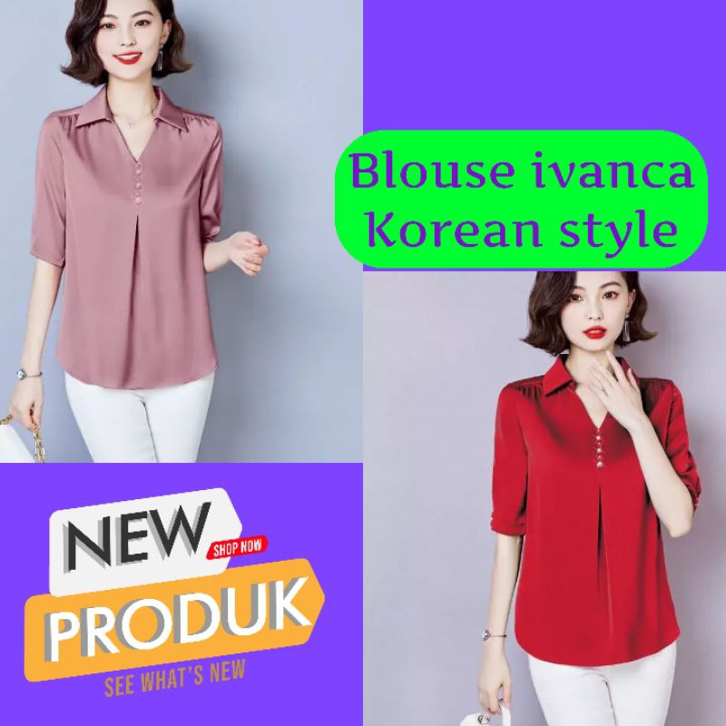 Hara Shirt Grande Atasan Kemeja Wanita Casual Korea Pastel Top Fashion Design Baru