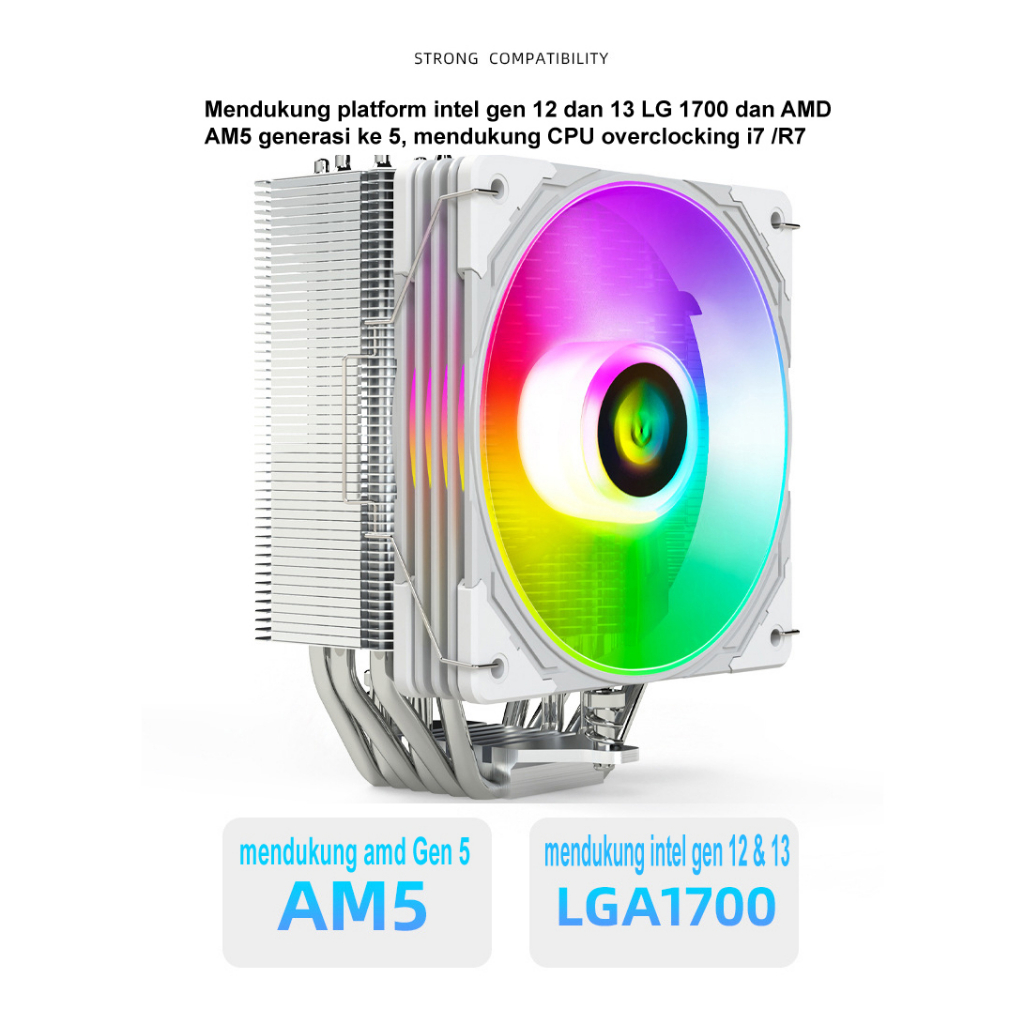 CPU COOLER COOLMOON AOSOR AS600 6 PIPE ARGB PWM