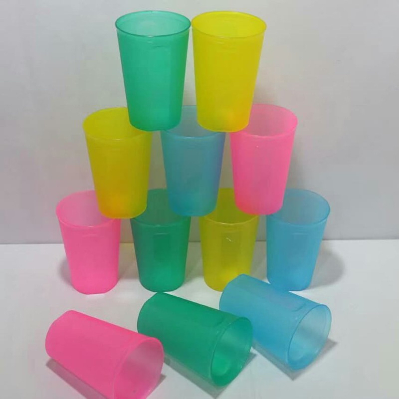 (3PCS) GELAS PLASTIK KH WARNA CERAH