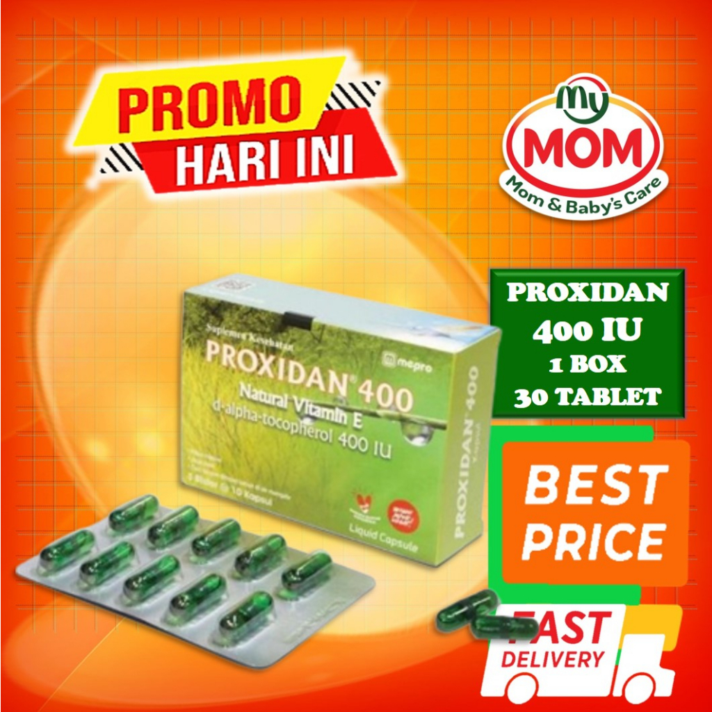 [BPOM] PROXIDAN Natural Vitamin E 400IU Isi 30 Tablet / Vitamin Kulit / Mepro / MY MOM