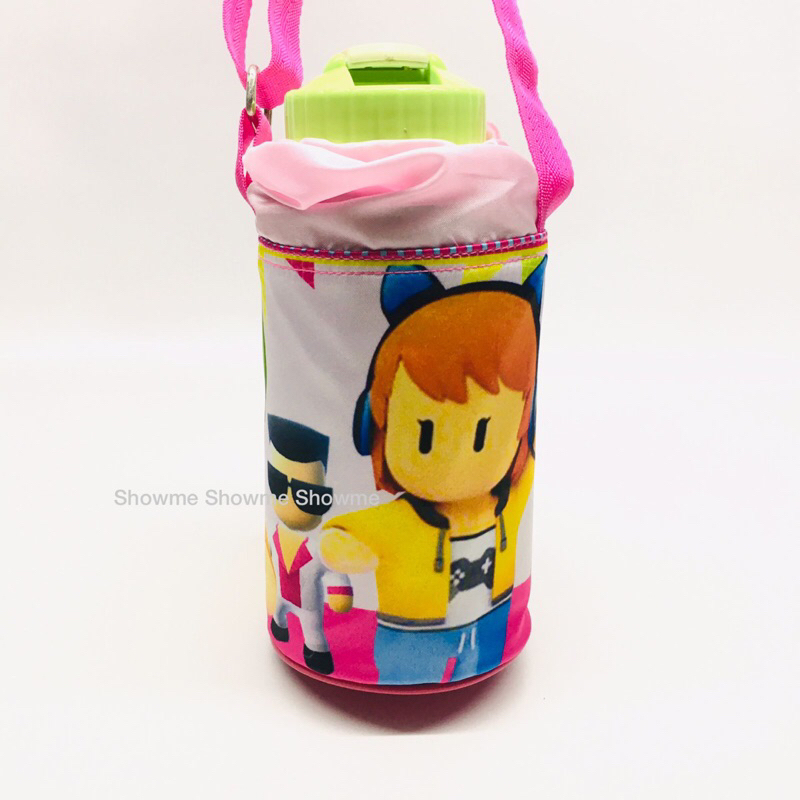 Showme tas botol minum anak sekolah karakter premium cetakan anti luntur STUMBLE GUYS PINK CUTE ONLINE GAME