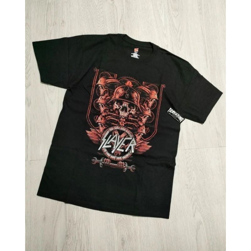 T-Shirt Band Official SLAYER - WORLD TOUR 2018 (M) KAOS BAND IMPORT ORIGINAL