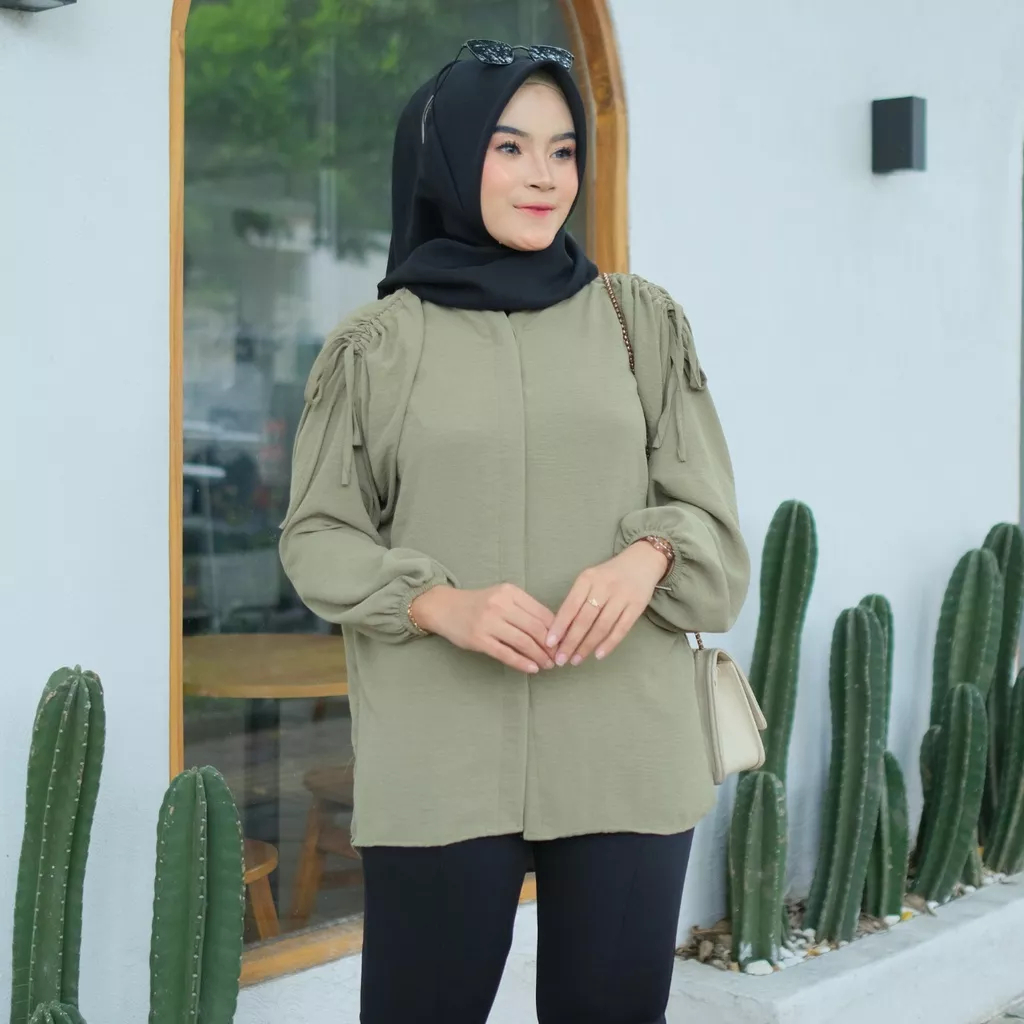 GAVI BLOUSE CRINKLE PUNDAK SERUT / Heksa kemeja / Sani Top