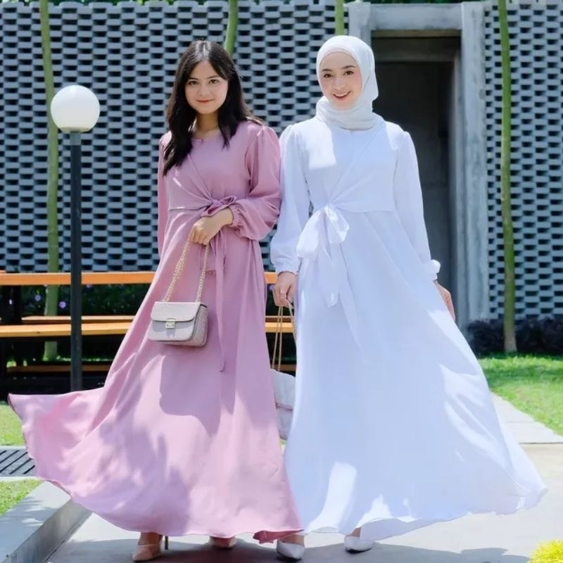 TIARA  DRESS / bahan Crincle airflow /fashion muslim terbaru dres remaja kondangan kekinian