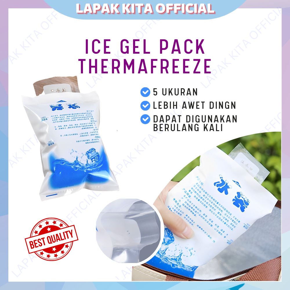 Ice gel pack cooler thermafreeze es batu pendingin praktis travel frozen food 100ml 200ml 400ml 600m