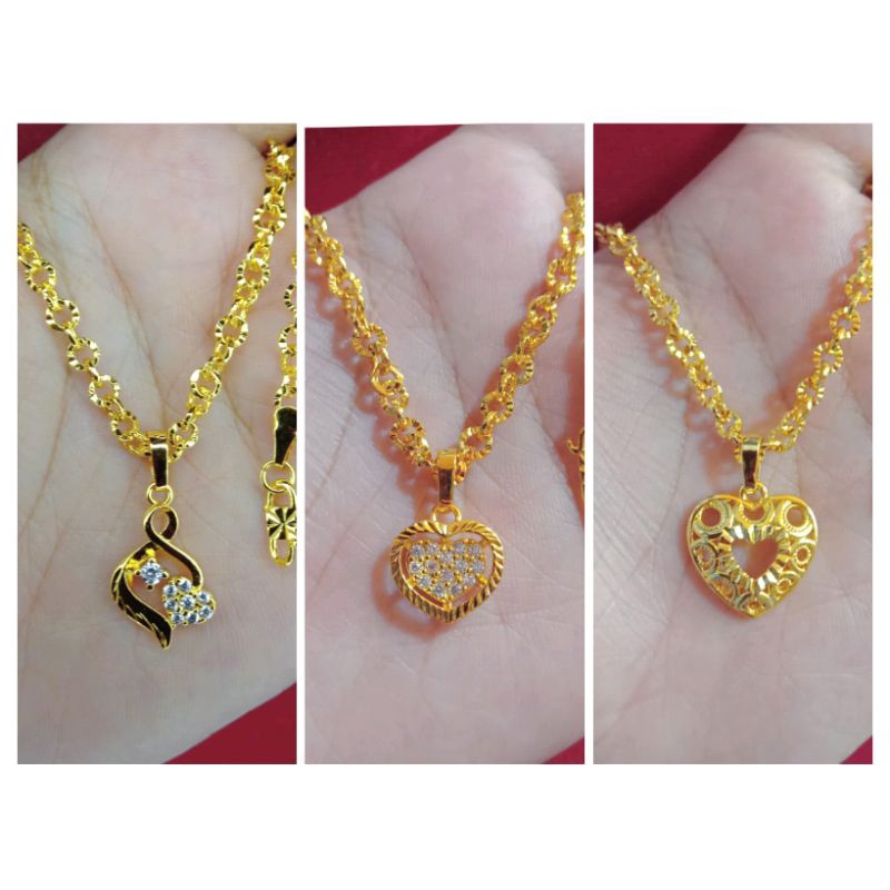 kalung Nuri besar love 3 lapis emas 24 k