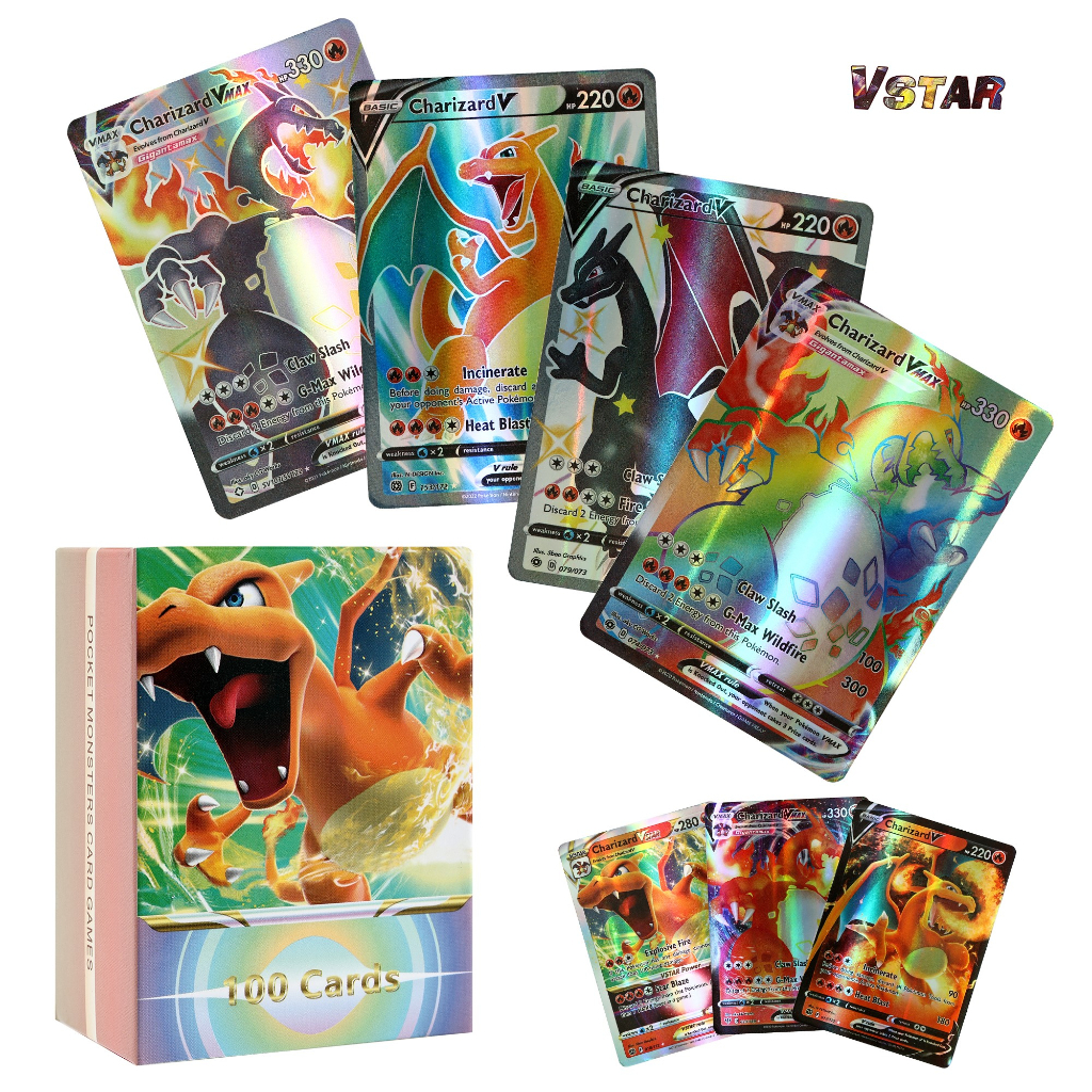 100 pcs Kartu Pokemon Booster Box untuk Koleksi Anak