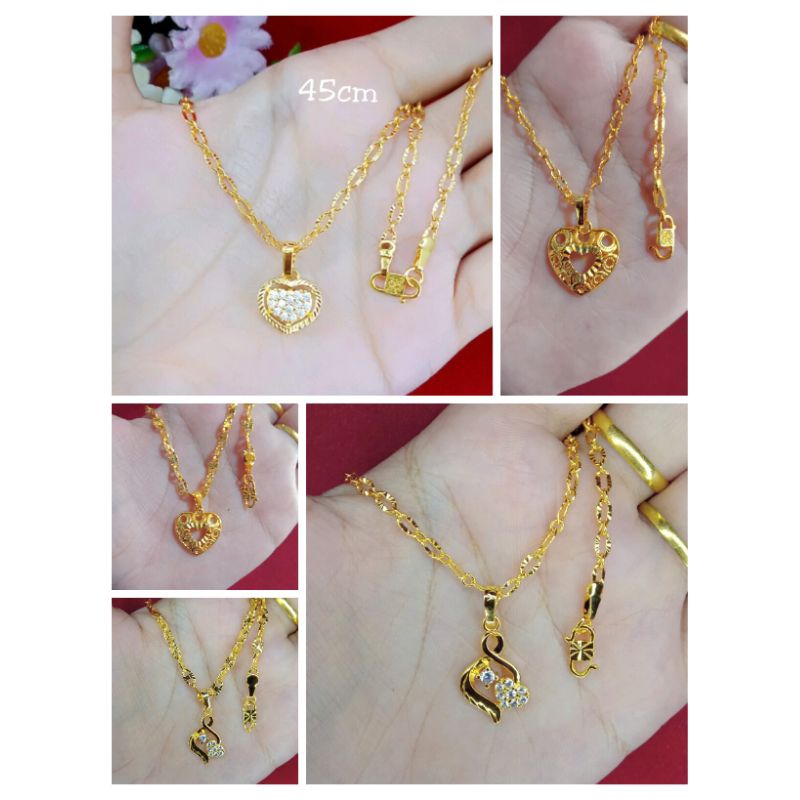 kalung pecah kopi love 3 45cm dan 60cm lapis emas 24 k