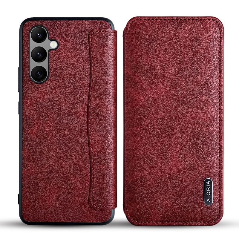 SAMSUNG A34 5G / A54 5G CASE LEATHER FLIP CASE AIORIA LEATHER FLIP COVER SILIKON TPU SOFTCASE