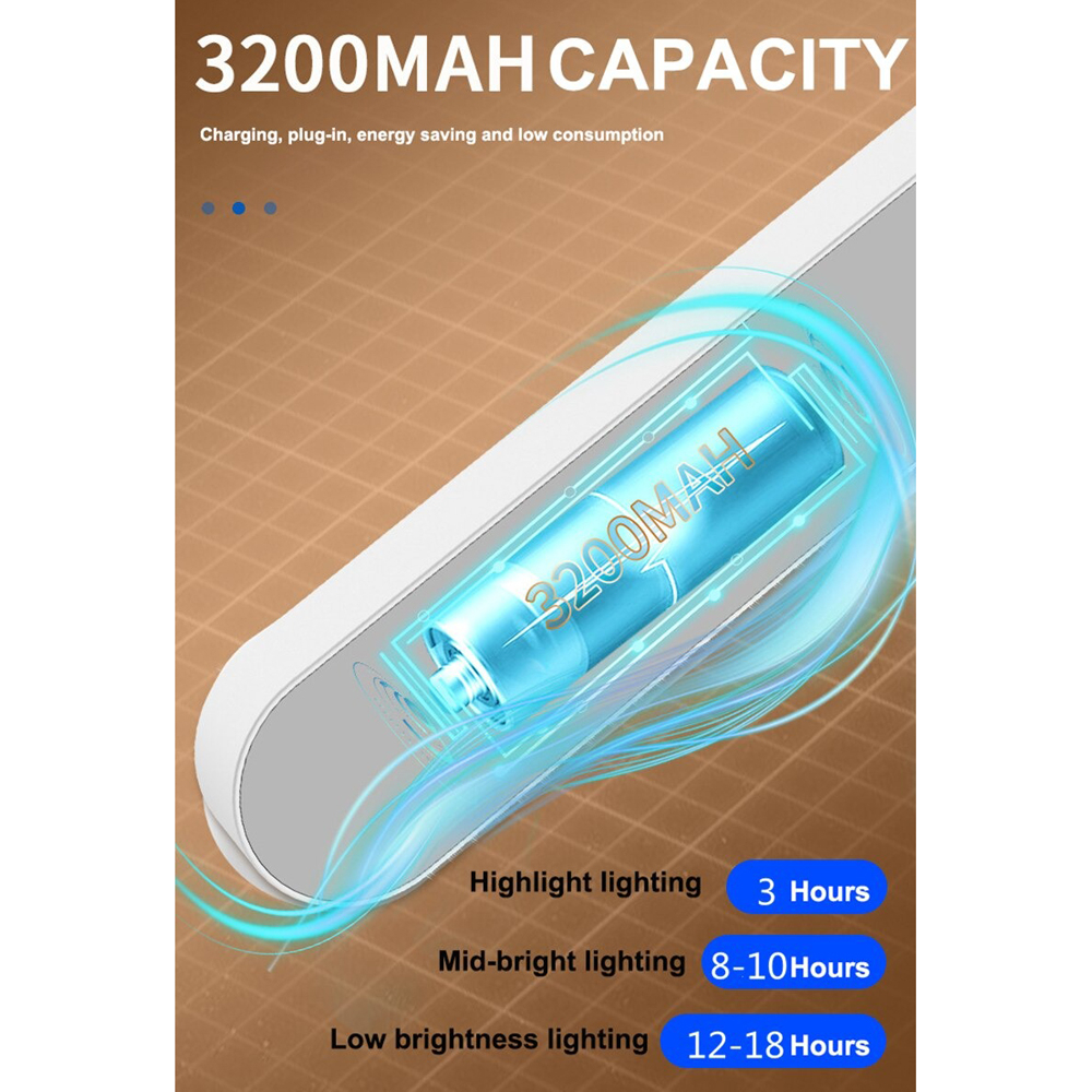 Lampu Tempel LED Light Dimmable 3 in 1 3200mAh 26cm 5V 5W - L03 - White
