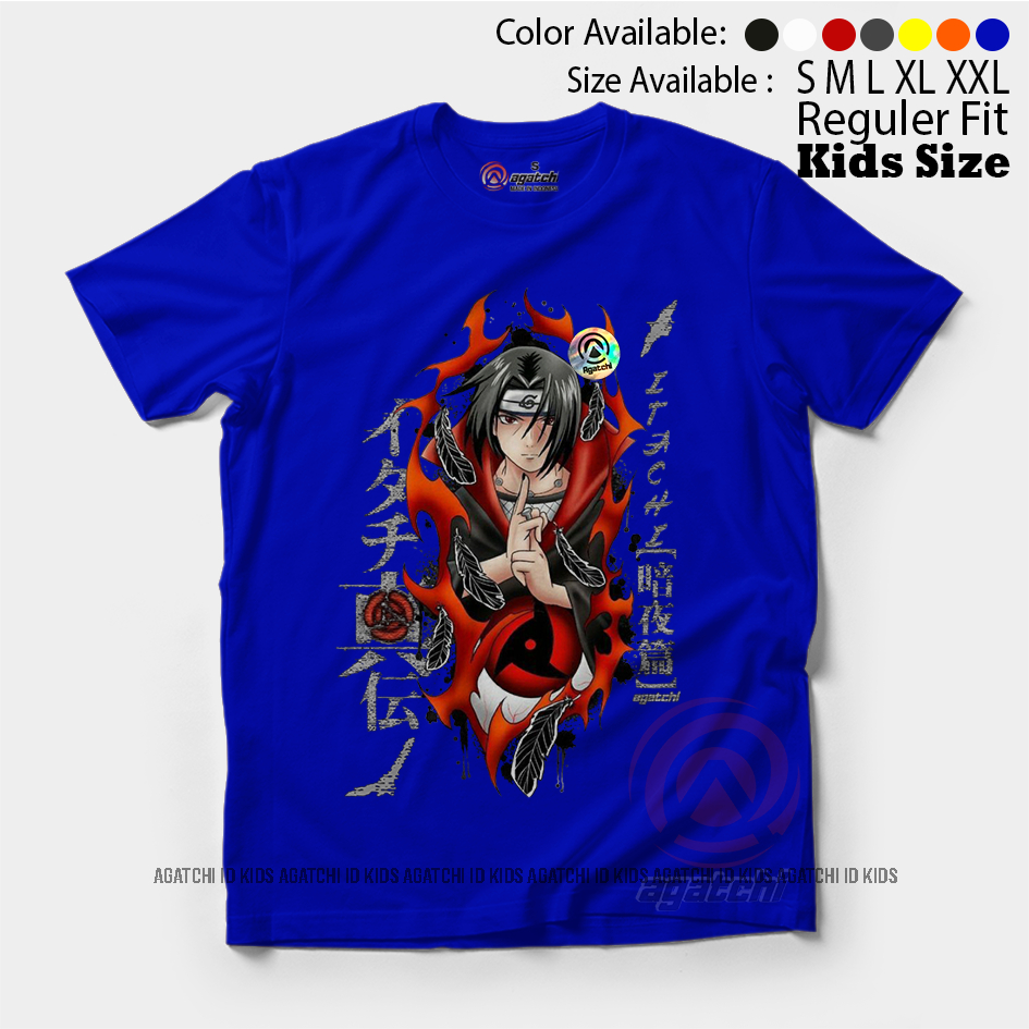 Baju Kaos Atasan Anak Laki-Laki Anime Naruto Shipuden Legend Akatsuki Uchiha Itachi