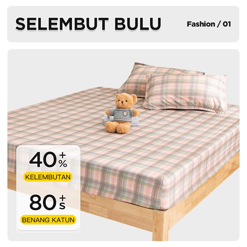 BIG SALE sprei Asthetic Termurah Sprei ukuran 120 Sprei Motif Kotak-kotak Seprai Aesthetic Set Bantal