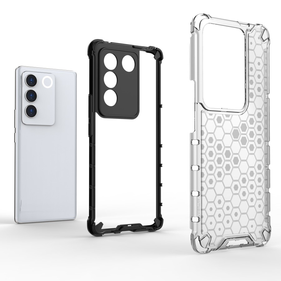 HONEYCOMB CASE VIVO V27 5G / V29 5G CASING HONEYCOMB COVER TPU HARDCASE TRANSPARAN
