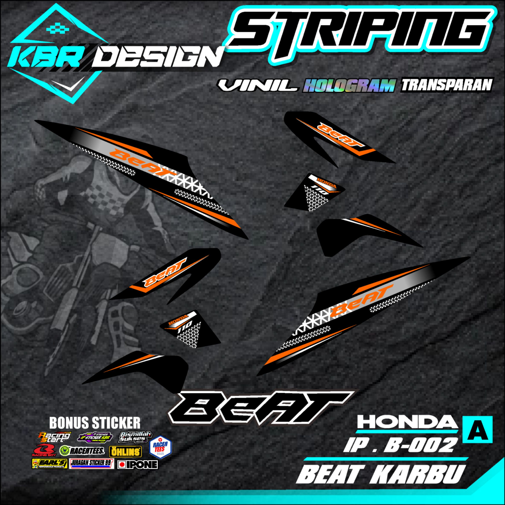 COD Stiker Striping BEAT KARBU/ Sticker Variasi List Skotlet Motor Honda BEAT KARBU/ KODE IP.B-002