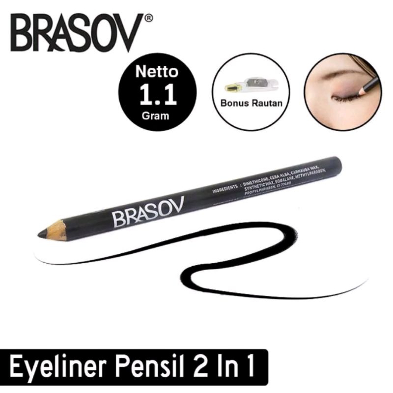 BRASOV Eyeliner Pencil Pensil 1,1 g Halal Waterproff