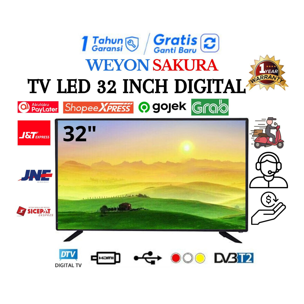 [COD] WEYON TV LED 32 INCH HD Garansi 1 Tahun MONITOR CCTV