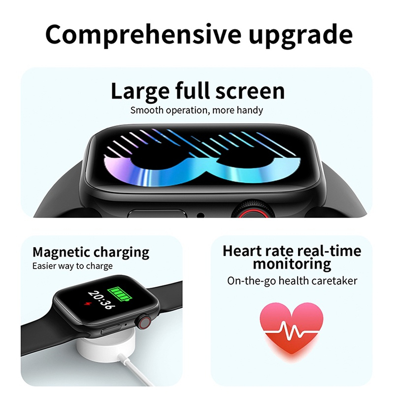 【COD】Viqoo Watch 8 ( EW01) Wireless charging Jam Tangan Pintar Sport Fitness Digital Bluetooth Layar Sentuh Full Touch Screen Bluetooth Call Smart Watch- SW16