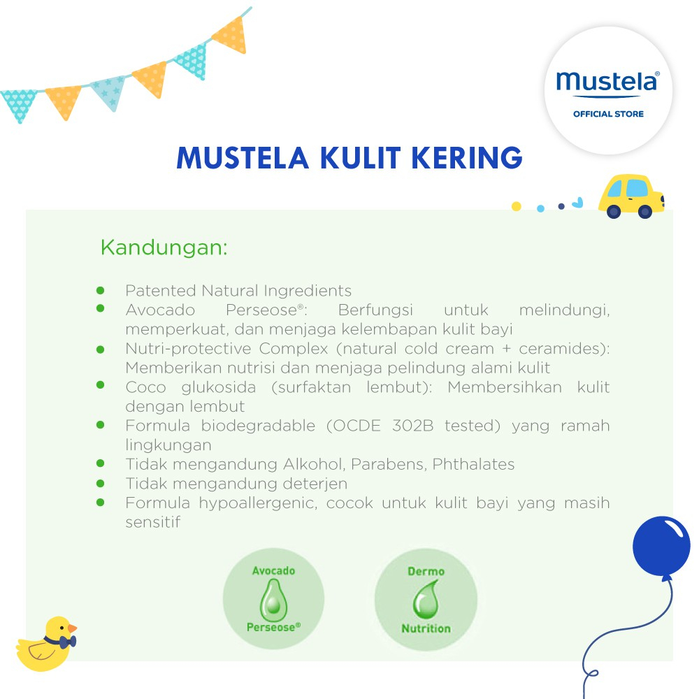 Mustela Nourishing Cleansing Gel with Cold Cream 300 ml - Sabun Mandi Bayi Kulit Kering