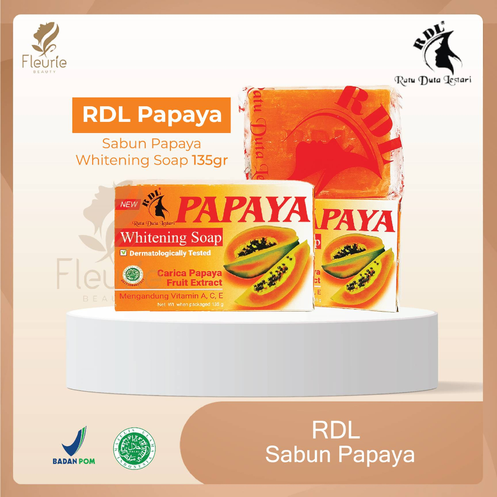 RDL Sabun Papaya Whitening Soap 135gr - Sabun Pepaya RDL Halal Original BPOM