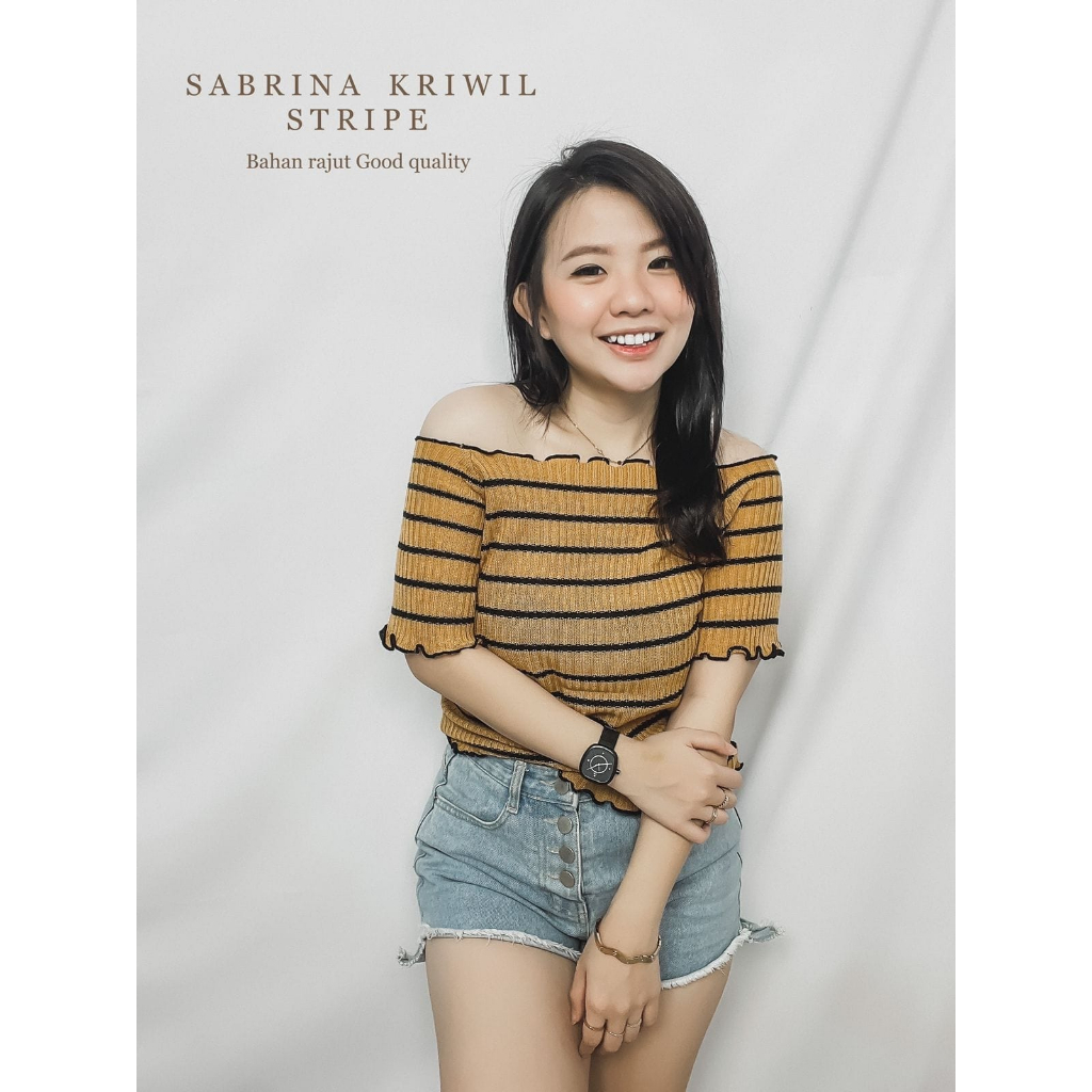 HOPYLOVY - Sabrina Stripe Kriwil Rajut