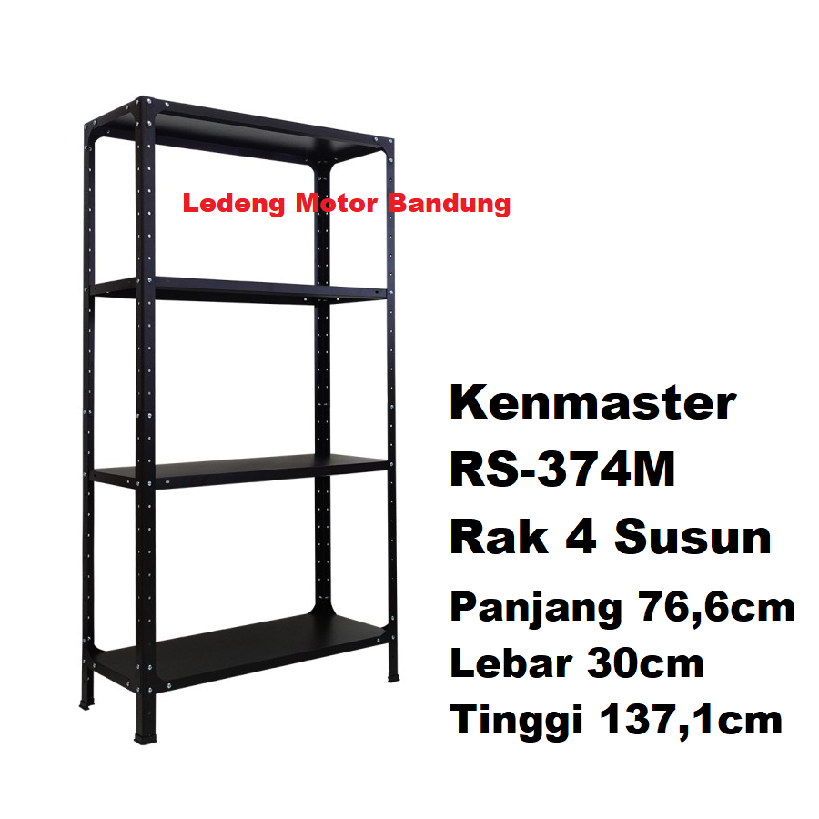 Kenmaster Rak Besi 4 Susun RS-374M Multipurpose Gudang Kantor Dapur Garasi