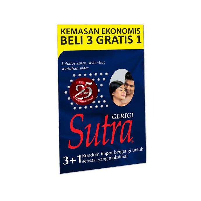 Kondom Sutra Gerigi 3's Pcs + 1's Pcs (Biru)