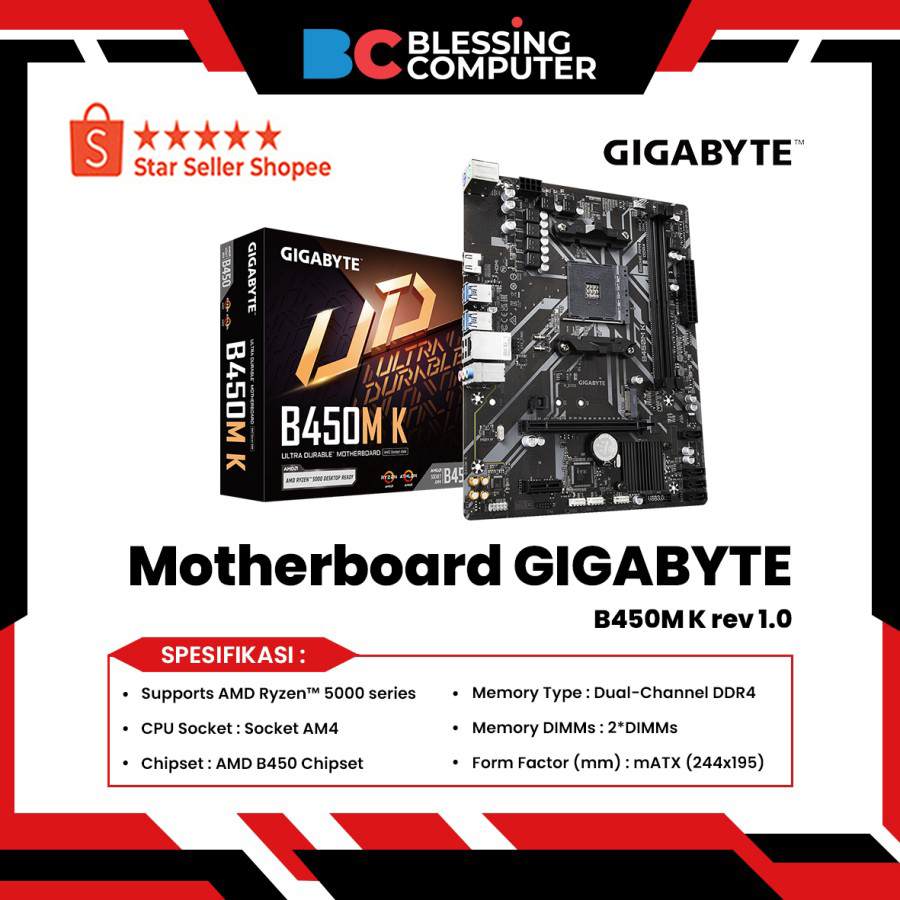 Motherboard GIGABYTE B450M K