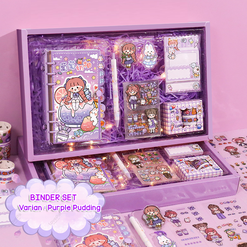 

SET JOURNALING DIARY BINDER DAPAT BUKU DIARY JOURNALING KERTAS MEMO WASHITAPE STICKER PET STICKY NOTE PEN CUTTER COMPLETE @dbestwallpaper