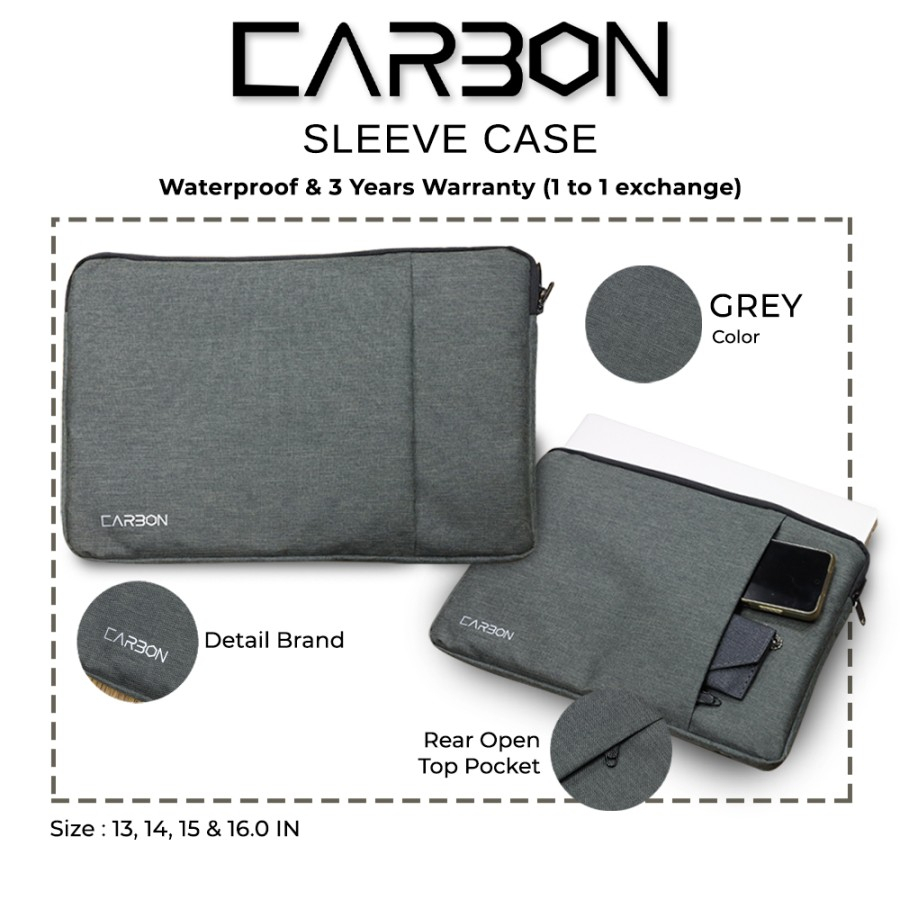 LAPTOP CARBON SOFTCASE SLEEVE CASE 13- 16 INCH